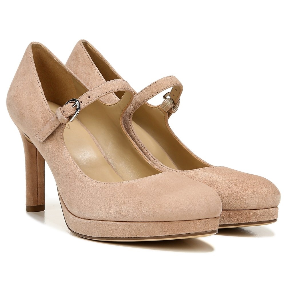 Sexy AND comfortable suede nude heels